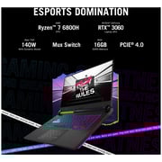 ASUS ROG Strix G15 (2022) Gaming Laptop - AMD Ryzen 7-6800H / 15.6inch FHD / 16GB RAM / 1TB SSD / 6GB NVIDIA GeForce RTX 3060 Graphics / Windows 11 Home / English & Arabic Keyboard / Grey / Middle East Version - [G513RM-HF187W]