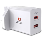 Swiss Military 25W Dual Port USB Charger White