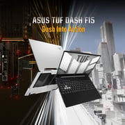 ASUS TUF Dash F15 (2022) Gaming Laptop - 12th Gen / Intel Core i7-12650H / 15.6inch FHD / 16GB RAM / 512GB SSD / 4GB NVIDIA GeForce RTX 3050 Ti Graphics / Windows 11 Home / English & Arabic Keyboard / Black / Middle East Version - [FX517ZE-HN068W]