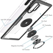 Remson Ring Bracket Back Case Cover For Samsung Galaxy Note 10 Plus (black)
