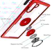 Remson Ring Bracket Back Case Cover For Samsung Galaxy Note 10 (red)