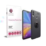 Remson Back Case Cover For Huawei Honor 8x Ring Series Shock Absorption Soft Tpu Black