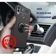 Remson Back Case Cover For Huawei Honor 8x Ring Series Shock Absorption Soft Tpu Black