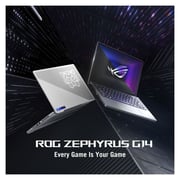 لابتوب للألعاب أسوس ROG Zephyrus G14 GA402RJ-L8170W - Ryzen 7 3.2 جيجاهرتز 16 جيجابايت 1 تيرابايت 8 جيجابايت Win11 14 بوصة QHD + لوحة مفاتيح AMD Radeon RX 6700S Eclipse رمادي إنجليزي / عربي