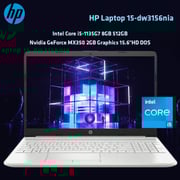 HP Laptop - Intel Core i5 / 15.6inch HD / 512GB SSD / 8GB RAM / FreeDOS / English Keyboard / Silver / International Version - [15-DW3156NIA]
