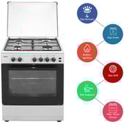 Nobel Gas Cooker Silver 60x55 cm 4 Gas Burners Ffd Gas Oven Turkey - NGC6600