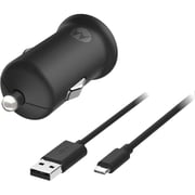 Motorola TurboPower 18 Car Charger with USB-C Cable 1m Black