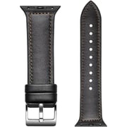 Green Lion Genuine Leather Watch Strap for Apple Watch 44mm - Black
