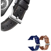 Green Lion Genuine Leather Watch Strap for Apple Watch 44mm - Black