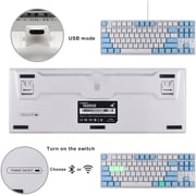 Durgod Taurus K320 (Cherry Red Switch) Wireless Mechanical Keyboard - Light Blue