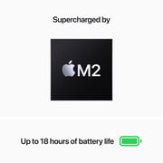 أبل ماك بوك أير 13.6 بوصة (2022) بشريحة M2، (8 جيجابايت، 256 جيجابايت)، كرت شاشة ثماني النوى، نظام macOS Monterey، لوحة مفاتيح عربية وإنجليزية، لون رمادي فلكي، إصدار الشرق الأوسط