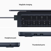 Apple MacBook Air 13.6-inch (2022) - Apple M2 Chip / 8GB RAM / 256GB SSD / 8-core GPU / macOS Monterey / English & Arabic Keyboard / Midnight / Middle East Version - [MLY33AB/A]