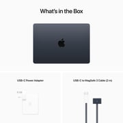 Apple MacBook Air 13.6-inch (2022) - Apple M2 Chip / 8GB RAM / 256GB SSD / 8-core GPU / macOS Monterey / English Keyboard / Midnight / Middle East Version - [MLY33ZS/A]