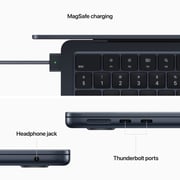 Apple MacBook Air 13.6-inch (2022) - Apple M2 Chip / 8GB RAM / 256GB SSD / 8-core GPU / macOS Monterey / English Keyboard / Midnight / Middle East Version - [MLY33ZS/A]