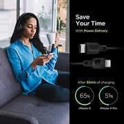 Spigen Usb-c To Lightning Cable [1 Meter - Mfi Certified] Pd Power Delivery Fast Charge For For Iphone 12/11/x/xs/8/pro/max/mini/se/ipad And Other Lightning Port Devices - Black