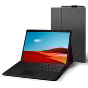 Spigen Stand Folio Designed For Microsoft Surface Pro X Case Cover With Pen Holder (2021/2020/2019) - Charcoal Gray