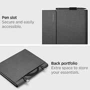 Spigen Stand Folio Designed For Microsoft Surface Pro X Case Cover With Pen Holder (2021/2020/2019) - Charcoal Gray