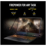 لابتوب اسوس TUF Gaming F15 FX506LHB - Core i5 2.50 جيجاهرتز 8 جيجابايت 512 جيجابايت 4 جيجابايت Win11Home 15.6 بوصة فل اتش دي أسود نيفيديا GeForce GTX 1650