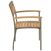 Vidaxl Stackable Outdoor Chairs 2 Pcs Solid Acacia Wood And Steel