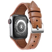 Green Lion Genuine Leather Watch Strap for Apple Watch 44mm - Brown