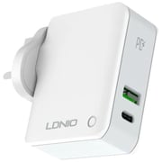إل دينو شاحن محمول PD محول شحن سريع مع منافذ USB من النوع C ومعرف تلقائي