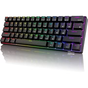 Rk61 Tri Mode Hot Swapable Rgb Mechanical Gaming Keyboard Blue Switch - Black