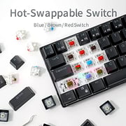 Rk61 Tri Mode Hot Swapable Rgb Mechanical Gaming Keyboard Blue Switch - Black