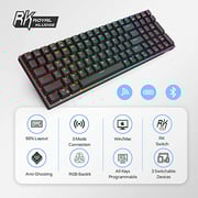 Rk 100 Tri Mode Hot Swapable Rgb Mechanical Gaming Keyboard Red Switch - Black
