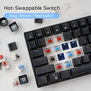 Rk 100 Tri Mode Hot Swapable Rgb Mechanical Gaming Keyboard Red Switch - Black