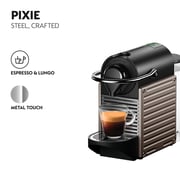 Nespresso C61 Pixie Electric Coffee Machine C61-BU-TI + Aeroccino Black