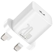 Baseus Wall Charger + Type-C To Lightning Cable 1m White