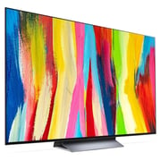 تلفزيون إل جي OLED مقاس 77 بوصة ، سلسلة C2 ، تصميم شاشة سينمائية 4K Cinema HDR WebOS ذكي AI ThinQ Pixel Dimming