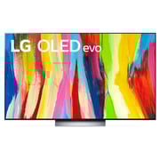 تلفزيون LG OLED evo 4K مقاس 55 بوصة من سلسلة C2 ، تصميم شاشة سينمائي HDR webOS22 مع تقنية ThinQ AI Pixel Dimming - OLED55C26LA