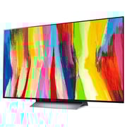 تلفزيون LG OLED evo 4K مقاس 55 بوصة من سلسلة C2 ، تصميم شاشة سينمائي HDR webOS22 مع تقنية ThinQ AI Pixel Dimming - OLED55C26LA