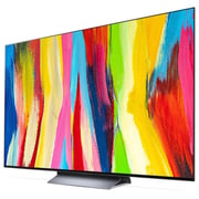 تلفزيون LG OLED evo 65 بوصة من سلسلة C2 ، تصميم شاشة سينمائي 4K Cinema HDR webOS22 مع تقنية ThinQ AI Pixel Dimming - OLED65C26LA