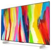 تلفزيون LG OLED evo 42 بوصة من سلسلة C2 ، جديد 2022 ، تصميم شاشة سينمائي 4K Cinema HDR webOS 22 مع تقنية ThinQ AI Pixel Dimming - OLED42C26LB