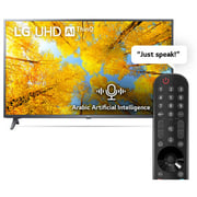 تلفزيون LG UHD 4K تلفزيون ذكي 55 بوصة سلسلة UQ7500 ، تصميم شاشة سينمائي 4K Active HDR WebOS مع تقنية Smart AI ThinQ - 55UQ75006LG