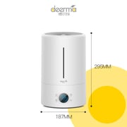 Deerma F628s Touch Display Smart Humidifier 5liters Capacity Uv Lamp Sterilization 3 Gear Mist Volume 12h Timing Touch Display 30db Low Noise - White