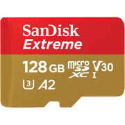 بطاقة ذاكرة سانديسك إكستريم مايكرو إس دي يو إتش إس I سعة 128 جيجابايت أحمر / بيج SDSQXAA-128G-GN6MN
