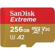 Sandisk Memory Card Extreme MicroSD UHS I 256GB Red/Beige SDSQXAV-256G-GN6MN
