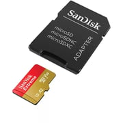 بطاقة ذاكرة سانديسك إكستريم مايكرو إس دي يو إتش إس I سعة 256 جيجابايت أحمر / بيج SDSQXAA-128G-GN6MN