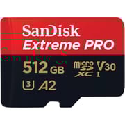 Sandisk Memory Card Extreme Pro MicroSDXC UHS I 512GB Red/Black SDSQXCD-512G-GN6MA