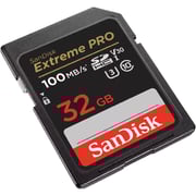 بطاقة ذاكرة سانديسك إكستريم برو SD UHS I سعة 64 جيجابايت أسود SDSDXXU-064G-GN4IN