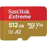 Sandisk Memory Card Extreme MicroSD UHS I 512GB Red/Beige SDSQXAV-512G-GN6MN