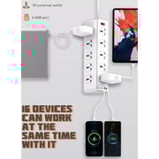 Ldnio Power Strip With 10-outlet Surge Protector Power Sockets 6 Usb Ports 30w Pd+qc Fast Charging Adapter Sockets 2-meter Heavy-duty Power Extension Cord