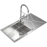 TEKA Top/Flush Reversible Stainless Steel Sink With One Bowl And One Drainer Brooklyn 60 M-Xp 1B 1D Plus