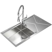 TEKA Top/Flush Reversible Stainless Steel Sink With One Bowl And One Drainer Brooklyn 60 M-Xp 1B 1D Plus