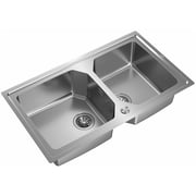 TEKA Top/Flush Stainless Steel Sink With Two Bowls And Silentsmart Brooklyn 90 M-Xp 2B