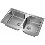 TEKA Top/Flush Stainless Steel Sink With Two Bowls And Silentsmart Brooklyn 90 M-Xp 2B
