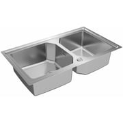 TEKA Top/Flush Stainless Steel Sink With Two Bowls And Silentsmart Brooklyn 90 M-Xp 2B